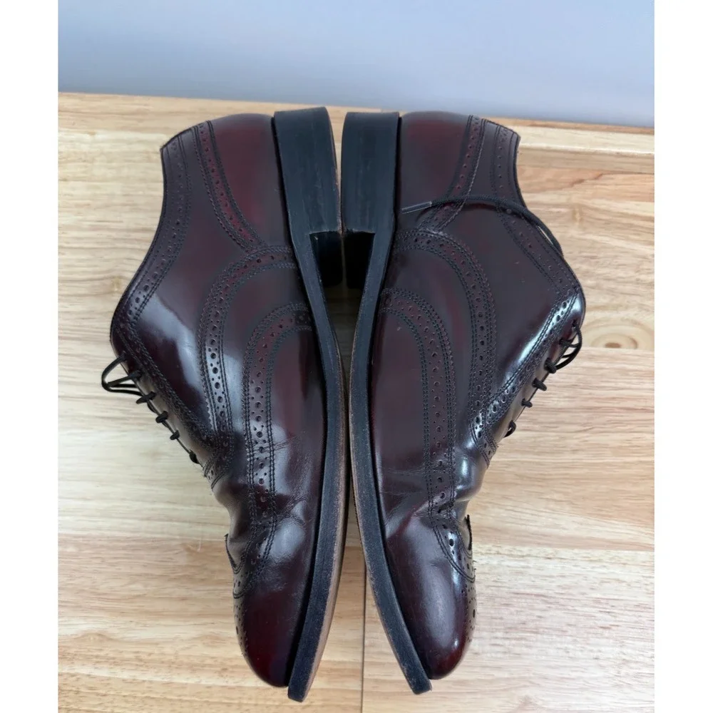 Florsheim Mens Burgundy Leather Wingtip Oxford Dress‎ Shoes 17066-06 Size 11